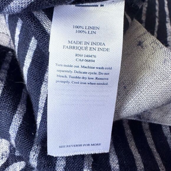 Faherty Womens Margarita Strapless Maxi Dress Sz XS 100% Linen Blue Coastal Boho - Picture 13 of 16